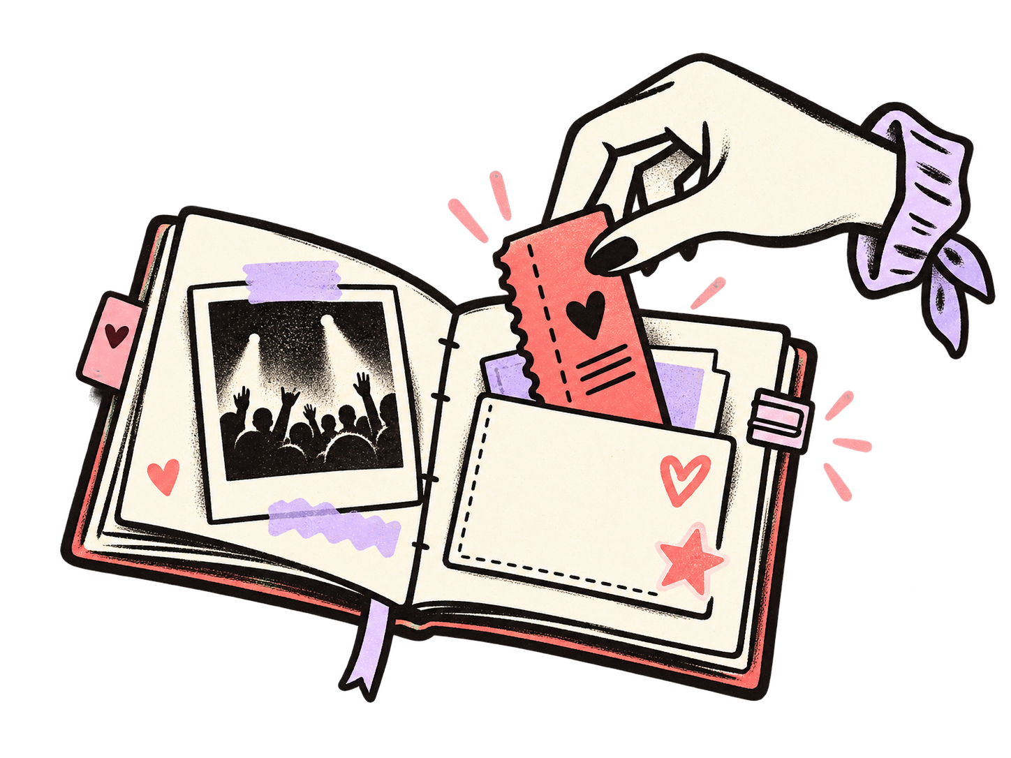 手绘演出纪念册配图 / Illustrated concert scrapbook